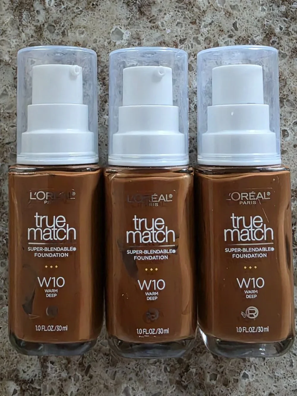 L'Oréal True Match Foundation W10 Warm Deep Bundle of 3 - New